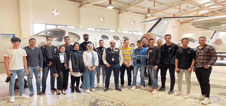Students of the Faculty of Computer Science at Al-Nahda University in a visit to The Egyptian Aviation Academy